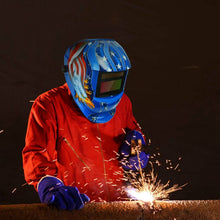 Load image into Gallery viewer, Welding Helmet Solar Powered Auto Darkening Hood with Adjustable Wide Shade
