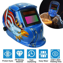 Load image into Gallery viewer, Welding Helmet Solar Powered Auto Darkening Hood with Adjustable Wide Shade
