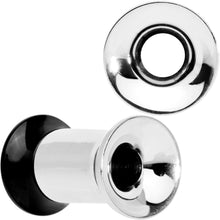 Load image into Gallery viewer, Steel Black Two Tone Screw Fit Tunnel Plug Set 3mm to 16mm
