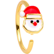 Load image into Gallery viewer, 20G Gold Tone Plated Red White Santa Seamless Circular Ring
