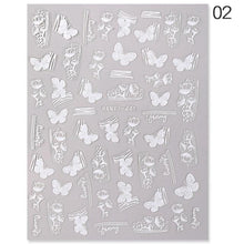 Load image into Gallery viewer, White Embossed Flower Lace 5D Sticker Decal Wedding Nail Art Designs Floral Flower Transfer Decal  Geometry  3D Wave Design Decoration for Women Girls Tape Nail Art Stickers Decal Decoration Geometry Transfer Decals Nail Art Decorations Decoration Decal
