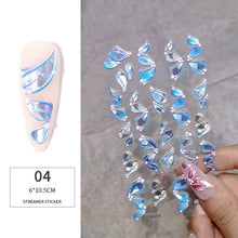 Load image into Gallery viewer, White Embossed Flower Lace 5D Sticker Decal Wedding Nail Art Designs Floral Flower Transfer Decal  Geometry  3D Wave Design Decoration for Women Girls Tape Nail Art Stickers Decal Decoration Geometry Transfer Decals Nail Art Decorations Decoration Decal
