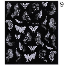 Load image into Gallery viewer, White Embossed Flower Lace 5D Sticker Decal Wedding Nail Art Designs Floral Flower Transfer Decal  Geometry  3D Wave Design Decoration for Women Girls Tape Nail Art Stickers Decal Decoration Geometry Transfer Decals Nail Art Decorations Decoration Decal
