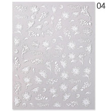 Load image into Gallery viewer, White Embossed Flower Lace 5D Sticker Decal Wedding Nail Art Designs Floral Flower Transfer Decal  Geometry  3D Wave Design Decoration for Women Girls Tape Nail Art Stickers Decal Decoration Geometry Transfer Decals Nail Art Decorations Decoration Decal
