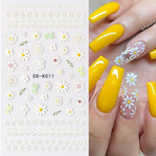 Load image into Gallery viewer, White Embossed Flower Lace 5D Sticker Decal Wedding Nail Art Designs Floral Flower Transfer Decal  Geometry  3D Wave Design Decoration for Women Girls Tape Nail Art Stickers Decal Decoration Geometry Transfer Decals Nail Art Decorations Decoration Decal
