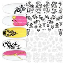 Load image into Gallery viewer, White Embossed Flower Lace 5D Sticker Decal Wedding Nail Art Designs Floral Flower Transfer Decal  Geometry  3D Wave Design Decoration for Women Girls Tape Nail Art Stickers Decal Decoration Geometry Transfer Decals Nail Art Decorations Decoration Decal
