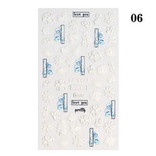 Load image into Gallery viewer, White Embossed Flower Lace 5D Sticker Decal Wedding Nail Art Designs Floral Flower Transfer Decal  Geometry  3D Wave Design Decoration for Women Girls Tape Nail Art Stickers Decal Decoration Geometry Transfer Decals Nail Art Decorations Decoration Decal

