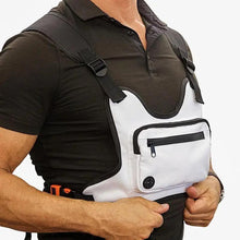 将图片加载到图库查看器，White Fashion Men Lightweight Chest Bag Running Pack For Workouts Running Phone Holder With Extra Storage Minimalist Design
