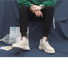 将图片加载到图库查看器，White Leather Sneakers For Men Breathable Casual Walking Sports Running Shoes Outdoor Travel Fitness Sneakers Comfortable Casual Shoes Outdoor Men Sneakers
