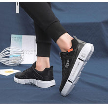 将图片加载到图库查看器，White Leather Sneakers For Men Breathable Casual Walking Sports Running Shoes Outdoor Travel Fitness Sneakers Comfortable Casual Shoes Outdoor Men Sneakers
