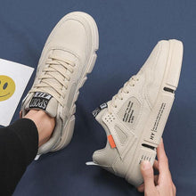 将图片加载到图库查看器，White Leather Sneakers For Men Breathable Casual Walking Sports Running Shoes Outdoor Travel Fitness Sneakers Comfortable Casual Shoes Outdoor Men Sneakers

