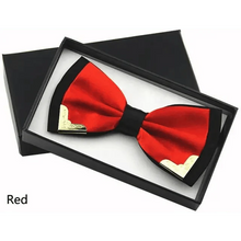 Load image into Gallery viewer, White Men Elegant Polyester Butterfly Bowtie Metal Corners Wedding Bowtie Party Bow Ties

