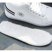 将图片加载到图库查看器，White Men Winter Plush Shoes Boys Comfort Sneakers Leather High Top Sneakers Trendy Style Casual Shoes Fashion Sneakers Breathable Comfort Walking Shoes For Mens
