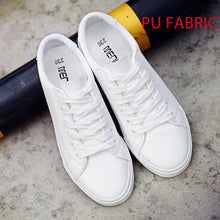 将图片加载到图库查看器，White Summer Womens Sneakers Trainers White Leather Canvas Shoes Tenis Classic Casual Cotton Slip On Canvas Comfortable Walking Flats Sneakers
