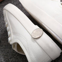 将图片加载到图库查看器，White Summer Womens Sneakers Trainers White Leather Canvas Shoes Tenis Classic Casual Cotton Slip On Canvas Comfortable Walking Flats Sneakers
