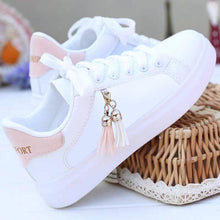 Load image into Gallery viewer, White Women Breathable Sneakers Casual Sports Flat Low Top Sneaker Lace-up Classic Shoes Girls Comfortable Women's Casual Flats Elegant Soft Walking Sneakers
