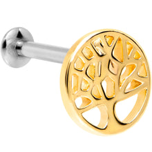 Load image into Gallery viewer, 5/16 Gold Tone Tree of Life Cutout Tragus Cartilage Earring
