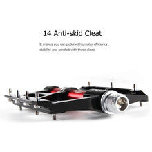 将图片加载到图库查看器，Wide Flat Mountain Road Cycling Bicycle Bike Pedal 3 Sealed Bearings 9/16 in Aluminum With Removable Antiskid Cleats Mountain Bike Pedal Platform Flat Bicycle Pedals Aluminum Alloy Non-Slip Metal Bike Pedals With 3 Bearings For Road

