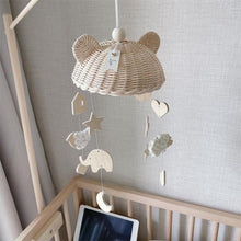 Load image into Gallery viewer, Wind Chime With Wooden Pendant Kids Room Decoration Wall Hanging Ornaments Clouds and Stars Sooth Pendant Toy  Nursery Decoration Gift for Newborn Boys and Girls

