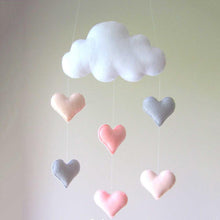 Load image into Gallery viewer, Wind Chimes Handmade Cloud Felt Love Pendant Baby Children Cloud Bed Bell Mobile Crib Jewelry Creative Pendant  Bedroom Loving Ceiling Hanging Heart Decor Girls Wind Chime Nursery Decoration
