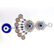 Load image into Gallery viewer, Wind Chimes Turkey Blue Evil Eye (Nazar) Amulet Pendants Home Blessing Protection Gift Ornaments Dream Catcher Blue Rhinestone Wall Hanging Home Decor Ornament Protection Good Luck Blessing Gift
