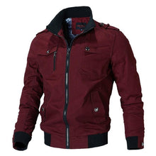将图片加载到图库查看器，Windproof Bomber Jacket Men Fashion Casual Windbreaker Jacket Lightweight Running Windbreaker Outdoor Golf Fashion Elegant Red Jacket Men Spring Autumn New Slim Fit Jacket Men's Clothing

