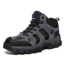 将图片加载到图库查看器，Winter Ankle Boots Mens Snow Warm Fur Leather Hiking Boots Outdoor Hunting Men's Work Warm Hiking Boots High Top Winter Outdoor Walking Lace Up Anti-Slip Breathable Ankle Booties For Mens
