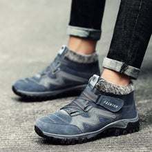 Load image into Gallery viewer, Winter Boots With Fur Warm Leather Snow Boots Mens Winter Work Casual Shoes High Top Rubber Ankle Boots Keep Warm Anti-Slip Soft Sole Warm Fur Lined Winter Ankle Booties
