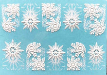 Load image into Gallery viewer, Winter Christmas Acrylic Engraved Nail Sticker Colorful Snow Design Decals Nail Water Slide Decals Nail Art Stickers Decals Christmas Snowflake Bronzing Christmas Slider Nail Art 3D Decals Decoration  Decals Snowflakes Elk Bear Christmas Xmas Stickers
