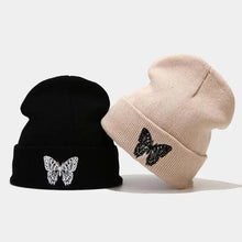 Load image into Gallery viewer, Winter Comfortable Butterfly Warm Caps Soft Elastic Outdoor Elegant Cap For Women And Men Stretchy Cold Weather Caps
