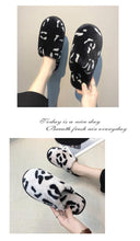 将图片加载到图库查看器，Winter Cotton Slippers Women Leopard Shoes Fashion Fur Slides For Home Comfort Warm Womens Slippers Non-slip Fuzzy House Memory Foam Slippers Furry Fur Lined Bedroom Slippers
