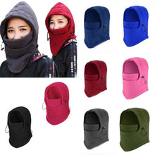 Load image into Gallery viewer, Winter Cycling Cap Fleece Thermal Keep Warm Windproof Cycling Face Mask Balaclava Skiing Fishing Hiking Skating Hat Headwear Fashion Balaclava Shawl Women Winter Hat Soft Knitted Hooded Neck Collar Cap Beanie Hat Warm Scarf Unisex Bonnet Hooded Scarf Hat
