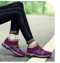 将图片加载到图库查看器，Winter Elegant Unisex Boots With Fur Warm Leather Snow Boots Winter Work Casual Shoes High Top Rubber Ankle Boots Leather Platform Fashion Luxury Boots Non-Slip Hiking Boots
