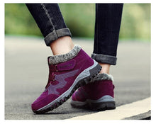将图片加载到图库查看器，Winter Elegant Unisex Boots With Fur Warm Leather Snow Boots Winter Work Casual Shoes High Top Rubber Ankle Boots Leather Platform Fashion Luxury Boots Non-Slip Hiking Boots
