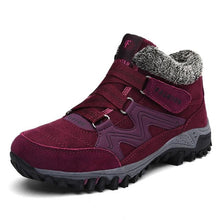 将图片加载到图库查看器，Winter Elegant Unisex Boots With Fur Warm Leather Snow Boots Winter Work Casual Shoes High Top Rubber Ankle Boots Leather Platform Fashion Luxury Boots Non-Slip Hiking Boots
