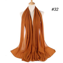将图片加载到图库查看器，Winter Fashion Long Solid Color Soft Muslim Bubble Chiffon Hijab Scarf Shawls Hijab Elegant Scarf Wrap Lightweight Islamic Head Wear Escharpe Shawls Headband Wraps Lightweight Head Scarves Ladies Hijabs For  Women
