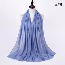 将图片加载到图库查看器，Winter Fashion Long Solid Color Soft Muslim Bubble Chiffon Hijab Scarf Shawls Hijab Elegant Scarf Wrap Lightweight Islamic Head Wear Escharpe Shawls Headband Wraps Lightweight Head Scarves Ladies Hijabs For  Women
