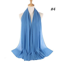 将图片加载到图库查看器，Winter Fashion Long Solid Color Soft Muslim Bubble Chiffon Hijab Scarf Shawls Hijab Elegant Scarf Wrap Lightweight Islamic Head Wear Escharpe Shawls Headband Wraps Lightweight Head Scarves Ladies Hijabs For  Women
