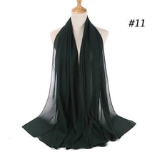 将图片加载到图库查看器，Winter Fashion Long Solid Color Soft Muslim Bubble Chiffon Hijab Scarf Shawls Hijab Elegant Scarf Wrap Lightweight Islamic Head Wear Escharpe Shawls Headband Wraps Lightweight Head Scarves Ladies Hijabs For  Women
