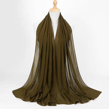 将图片加载到图库查看器，Winter Fashion Long Solid Color Soft Muslim Bubble Chiffon Hijab Scarf Shawls Hijab Elegant Scarf Wrap Lightweight Islamic Head Wear Escharpe Shawls Headband Wraps Lightweight Head Scarves Ladies Hijabs For  Women
