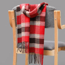 Load image into Gallery viewer, Winter Fashion Outdoor Plaid Soft Scarf Unisex Shawl Scarfs Warm Lightweight Wrap Muffler Elegant Cashmere Hijab Stylish Scarf Tassels For Women Men 185*35cm
