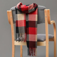 Load image into Gallery viewer, Winter Fashion Outdoor Plaid Soft Scarf Unisex Shawl Scarfs Warm Lightweight Wrap Muffler Elegant Cashmere Hijab Stylish Scarf Tassels For Women Men 185*35cm
