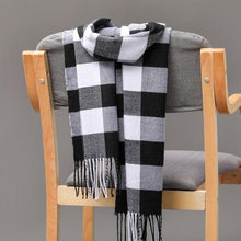 Load image into Gallery viewer, Winter Fashion Outdoor Plaid Soft Scarf Unisex Shawl Scarfs Warm Lightweight Wrap Muffler Elegant Cashmere Hijab Stylish Scarf Tassels For Women Men 185*35cm
