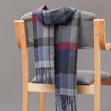 Load image into Gallery viewer, Winter Fashion Outdoor Plaid Soft Scarf Unisex Shawl Scarfs Warm Lightweight Wrap Muffler Elegant Cashmere Hijab Stylish Scarf Tassels For Women Men 185*35cm
