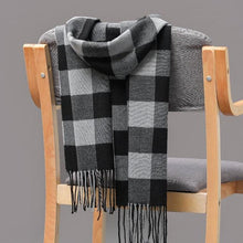 Load image into Gallery viewer, Winter Fashion Outdoor Plaid Soft Scarf Unisex Shawl Scarfs Warm Lightweight Wrap Muffler Elegant Cashmere Hijab Stylish Scarf Tassels For Women Men 185*35cm
