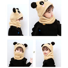将图片加载到图库查看器，Winter Hat Warm Winter Fashion Adult Kids Winter Fuzzy Plush Balaclava Hat Cartoon Panda Rabbit Windproof Full Cover Earflap Hood Cap Neck Warmer Scarf Fleece Balaclava Hood Ski Mask Cold Weather Face Mask Neck Warmer Winter Nose Warmer
