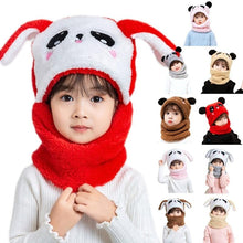将图片加载到图库查看器，Winter Hat Warm Winter Fashion Adult Kids Winter Fuzzy Plush Balaclava Hat Cartoon Panda Rabbit Windproof Full Cover Earflap Hood Cap Neck Warmer Scarf Fleece Balaclava Hood Ski Mask Cold Weather Face Mask Neck Warmer Winter Nose Warmer
