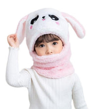将图片加载到图库查看器，Winter Hat Warm Winter Fashion Adult Kids Winter Fuzzy Plush Balaclava Hat Cartoon Panda Rabbit Windproof Full Cover Earflap Hood Cap Neck Warmer Scarf Fleece Balaclava Hood Ski Mask Cold Weather Face Mask Neck Warmer Winter Nose Warmer
