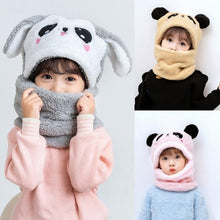 将图片加载到图库查看器，Winter Hat Warm Winter Fashion Adult Kids Winter Fuzzy Plush Balaclava Hat Cartoon Panda Rabbit Windproof Full Cover Earflap Hood Cap Neck Warmer Scarf Fleece Balaclava Hood Ski Mask Cold Weather Face Mask Neck Warmer Winter Nose Warmer
