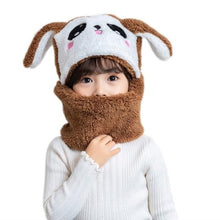 将图片加载到图库查看器，Winter Hat Warm Winter Fashion Adult Kids Winter Fuzzy Plush Balaclava Hat Cartoon Panda Rabbit Windproof Full Cover Earflap Hood Cap Neck Warmer Scarf Fleece Balaclava Hood Ski Mask Cold Weather Face Mask Neck Warmer Winter Nose Warmer
